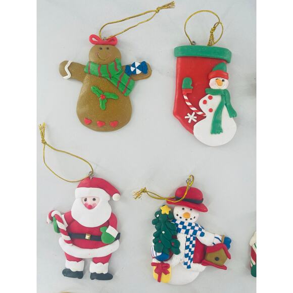 Set of 9 clay Christmas Ornaments - Picture 5 of 6